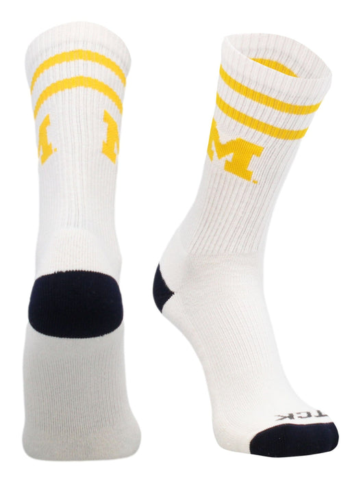 TCK socks Michigan Wolverines / Large Vintage Michigan Wolverines Socks NCAA Socks For Men and Womens Soft Cotton Sock