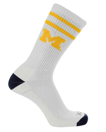NCAA Vintage College Striped Socks - Michigan Wolverines (Large)
