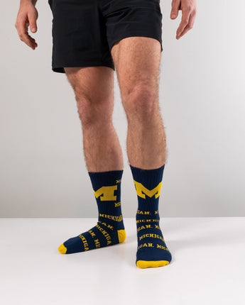 Michigan Wolverines Mayhem Crew Socks (Made in the USA)