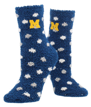 TCK socks Michigan Wolverines / Medium NCAA College Fuzzy Socks For Women & Men, Warm and Cozy Socks Womens Licensed Sock (Michigan Wolverines)
