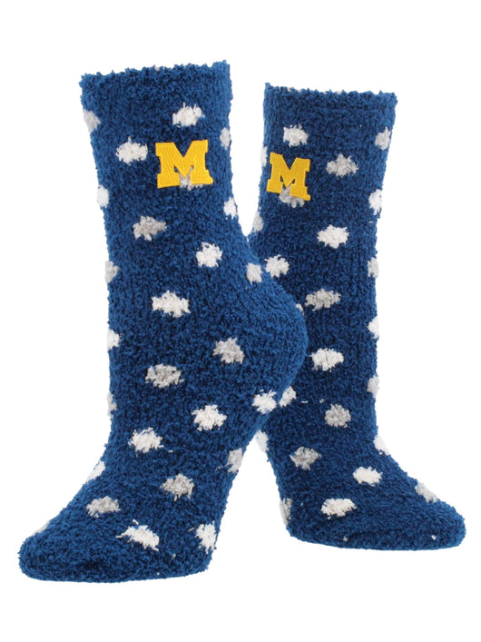 TCK socks Michigan Wolverines / Medium NCAA College Fuzzy Socks For Women & Men, Warm and Cozy Socks Womens Licensed University Sock