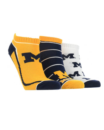 TCK socks Michigan Wolverines No Show Socks Full Field 3 Pack