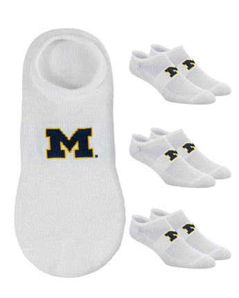 TCK socks Michigan Wolverines / One Size TCK Michigan Wolverines No Show Liner Socks (3-Pack)