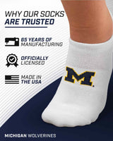 TCK socks Michigan Wolverines / One Size TCK Michigan Wolverines No Show Liner Socks (3-Pack)