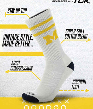 TCK socks Michigan Wolverines | Vintage | NCAA Mens and Womens Soft Cotton Sock