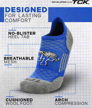 Middle Tennessee Blue Raiders No Show Tour Socks - Made in USA