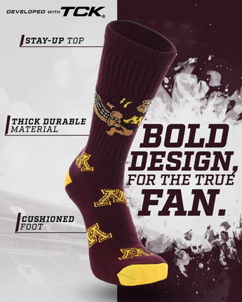 Minnesota Golden Gophers Mayhem Crew Socks (Made in USA)