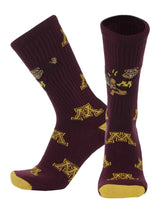 TCK socks Minnesota Maroon/Gold / Large Minnesota Golden Gophers Mayhem Crew Socks (Made in USA)