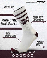TCK socks Mississippi St. Bulldogs / Large Mississippi St. Bulldogs | Vintage | NCAA Mens and Womens Soft Cotton Sock
