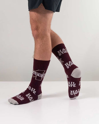 TCK socks Mississippi State Bulldogs Mayhem Crew Socks (Made in USA)