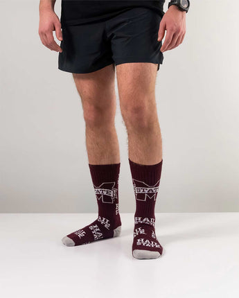 TCK socks Mississippi State Bulldogs Mayhem Crew Socks (Made in USA)