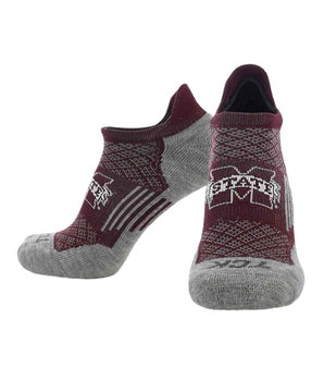 Mississippi State Bulldogs No Show Tour Socks - Made in USA