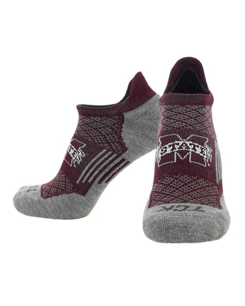 Mississippi State Bulldogs No Show Tour Socks - Made in USA