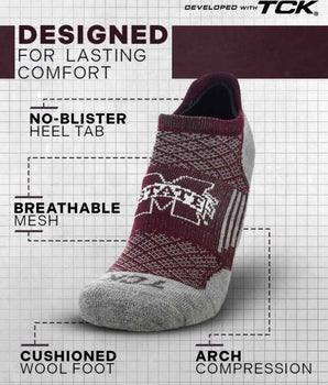 Mississippi State Bulldogs No Show Tour Socks - Made in USA