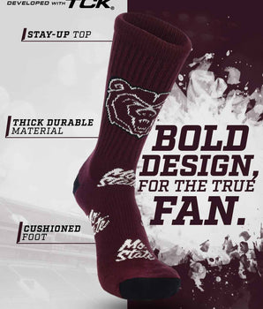 TCK socks Missouri State Bears Mayhem Crew Socks (Made in USA)