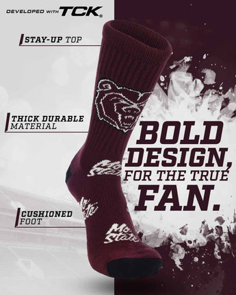 TCK socks Missouri State Bears Mayhem Crew Socks (Made in USA)