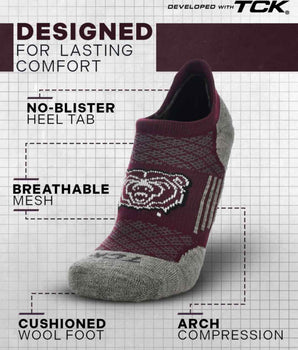 TCK socks Missouri State Bears Tour No Show Tab Socks - Made in USA