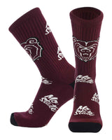 TCK socks Missouri State Maroon/White / Large Missouri State Bears Mayhem Crew Socks (Made in USA)