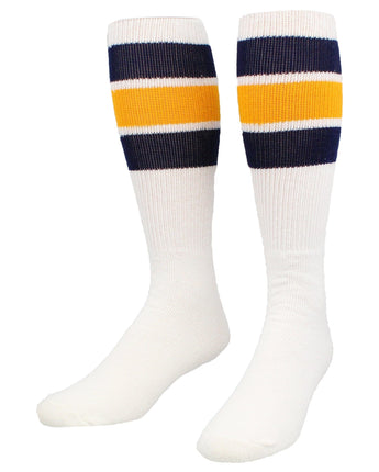 TCK socks Navy/Gold / Small Retro 3 Stripe OTC Tube Socks