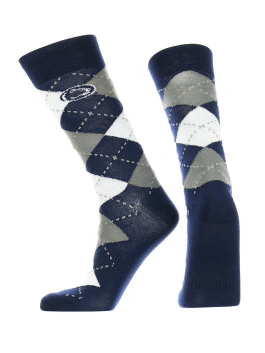 TCK socks Navy/Grey/White / Large Penn State Nittany Lions Argyle Dress Socks NCAA Fanwear Crew Length