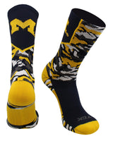 TCK socks Navy/Maize/White / Large Michigan Wolverines Camo Crew Socks