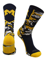 TCK socks Navy/Maize/White / Large Michigan Wolverines Camo Crew Socks