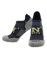 Navy Midshipmen No Show Tour Socks - Made in USA