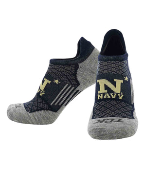 Navy Midshipmen No Show Tour Socks - Made in USA