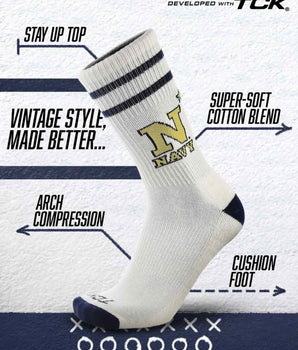 TCK socks Navy Midshipmen / Large Navy Midshipmen | Vintage | NCAA Mens and Womens Soft Cotton Sock