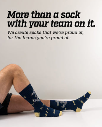 TCK socks Navy Midshipmen Mayhem Crew Socks (Made in USA)