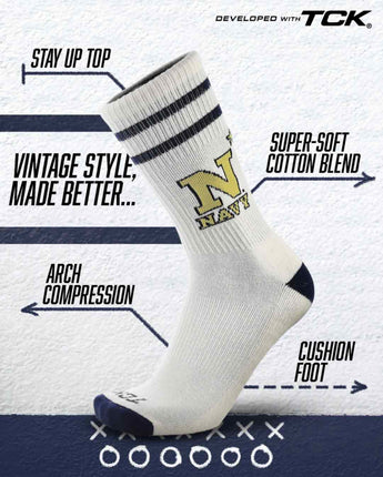 Navy Midshipmen | Vintage | NCAA Mens and Womens Soft Cotton Sock