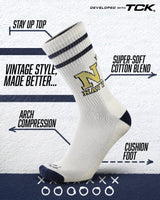 TCK socks Navy Midshipmen No Show Tour Socks - Made in USA