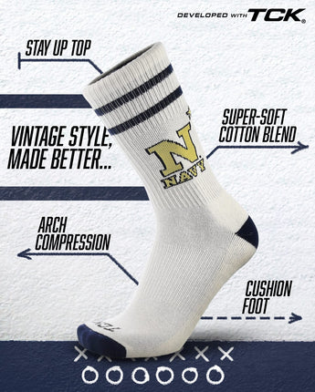 TCK socks Navy Midshipmen No Show Tour Socks - Made in USA