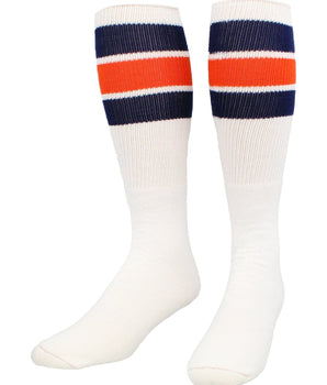 TCK socks Navy/Orange / Large Retro 3 Stripe OTC Tube Socks