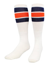 TCK socks Navy/Orange / Large Retro 3 Stripe OTC Tube Socks