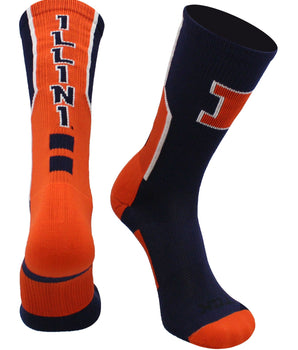 TCK socks Navy/Orange/White / Large Illinois Fighting Illini Socks Perimeter Crew