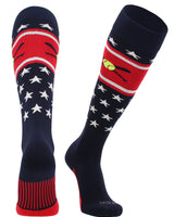 TCK socks Navy/Red/White / Large Patriotic USA Softball Socks with Softball Bats Logo