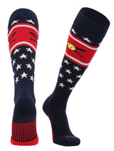 TCK socks Navy/Red/White / Large Patriotic USA Softball Socks with Softball Bats Logo