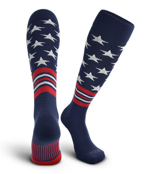 TCK socks Navy/Scarlet/White / Large TCK Freedom Dugout Stars and Stripes OTC Baseball & Softball Socks - USA Made