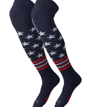 TCK socks Navy/Scarlet/White / Large TCK Freedom Dugout Stars and Stripes OTK Baseball & Softball Socks - USA Made
