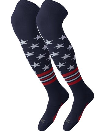 TCK socks Navy/Scarlet/White / Large TCK Freedom Dugout Stars and Stripes OTK Baseball & Softball Socks - USA Made