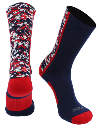 TCK socks Navy/Scarlet/White / X-Large Digital Camo Crew Socks