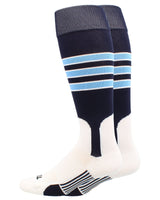 TCK socks Navy/White/Columbia Blue / Small TCK Baseball Stirrup Socks with Stripes Pattern D
