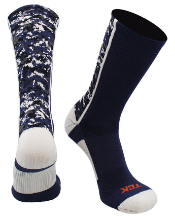 TCK socks Navy/White / Large Digital Camo Crew Socks