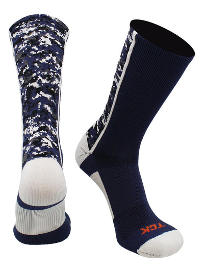 TCK socks Navy/White / Large Digital Camo Crew Socks