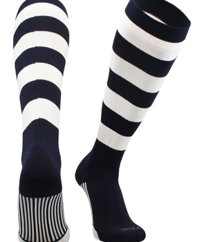 TCK socks Navy/White / Large Hoop Striped Rugby Socks