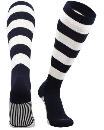 TCK socks Navy/White / Large Hoop Striped Rugby Socks
