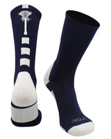 TCK socks Navy/White / Large Midline Lacrosse Logo Crew Socks