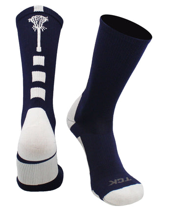 TCK socks Navy/White / Large Midline Lacrosse Logo Crew Socks