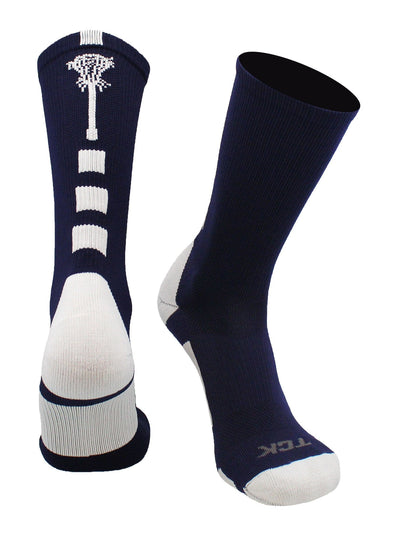 TCK socks Navy/White / Large Midline Lacrosse Logo Crew Socks
